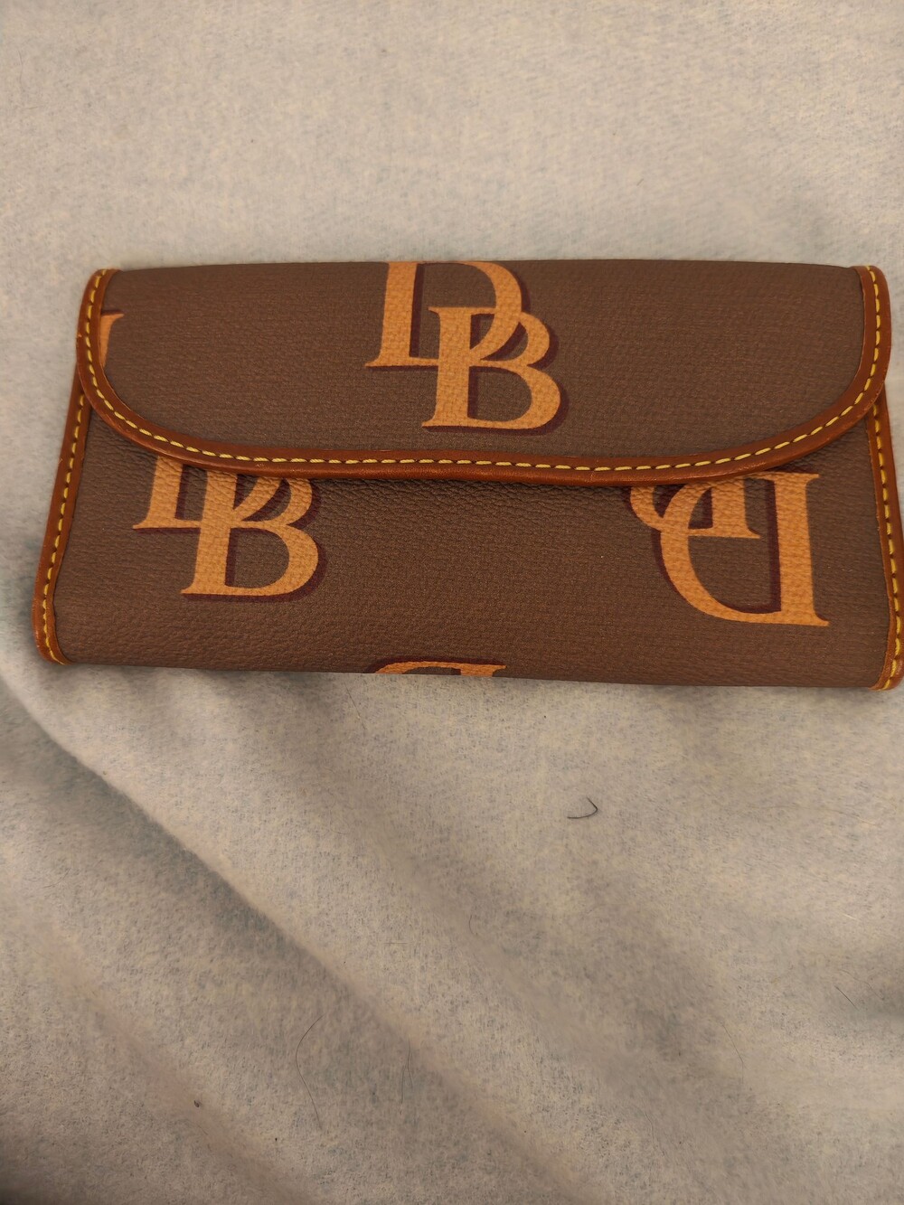 Dooney & Bourke Brown Wallet with DB Logo Pattern